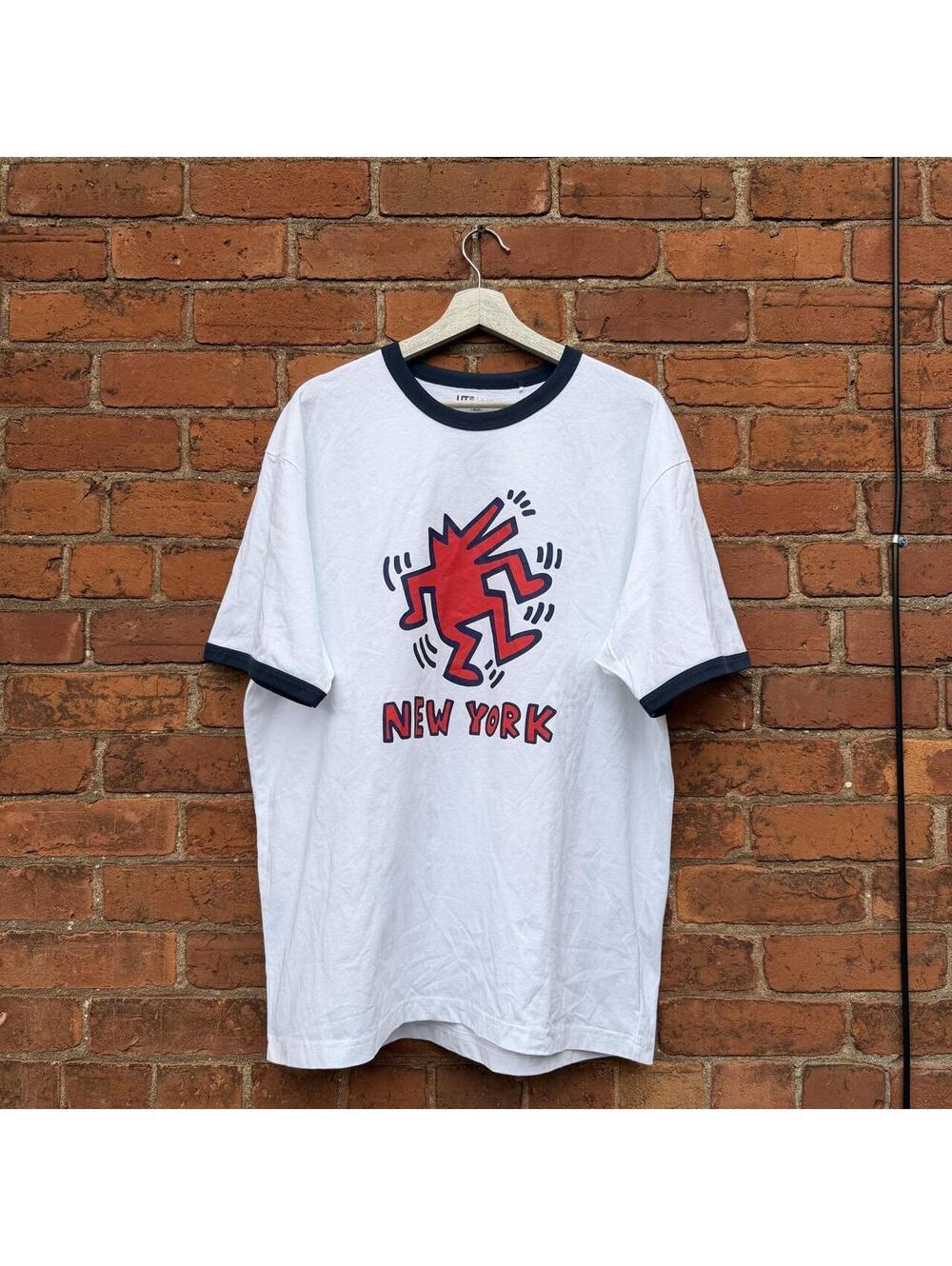 vintage Keith haring Uniqlo New York ringer t shirt XL